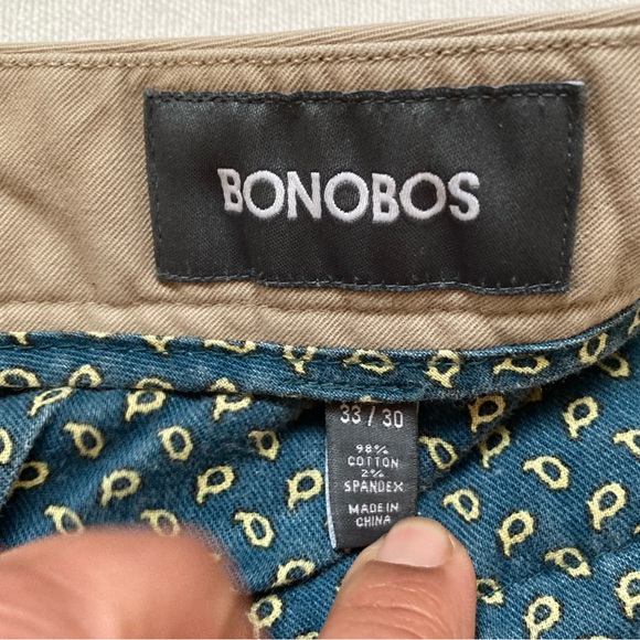 Bonobos MEN’S Slim Fit Flat Front Cotton Chino Pants (33x30) Beige - Picture 8 of 16